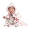 Llorens levensechte babypop soft body baby pop met geluid kleding knuffel en speen 42 cm - Afbeelding 2
