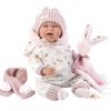 Llorens levensechte babypop soft body baby pop met geluid kleding knuffel en speen 42 cm - Afbeelding 12