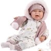 Llorens levensechte babypop soft body baby pop met geluid kleding knuffel en speen 42 cm - Afbeelding 7
