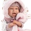 Llorens levensechte babypop soft body baby pop met geluid kleding knuffel en speen 42 cm - Afbeelding 5
