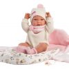 Llorens levensechte babypop fullbody meisje met kleding slaapzak en speen 40 cm - Afbeelding 11