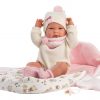 Llorens levensechte babypop fullbody meisje met kleding slaapzak en speen 40 cm - Afbeelding 5