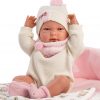 Llorens levensechte babypop fullbody meisje met kleding slaapzak en speen 40 cm - Afbeelding 12
