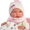 Llorens levensechte babypop fullbody meisje met kleding slaapzak en speen 40 cm - Afbeelding 3