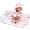 Llorens levensechte babypop fullbody meisje met kleding deken en speen 40 cm - Afbeelding 8