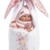 Llorens levensechte babypop fullbody meisje met kleding draagmand en speen 40 cm - Afbeelding 6