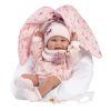 Llorens levensechte babypop fullbody meisje met kleding draagmand en speen 40 cm - Afbeelding 11
