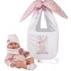 Llorens levensechte babypop fullbody meisje met kleding draagmand en speen 40 cm - Afbeelding 9