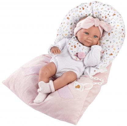 AKTIE Llorens levensechte babypop full body meisje met slaapzak en kleding  40 cm - Afbeelding 9