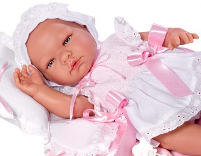 Asi full body babypop Meisje met deken kussen en speen 43 cm