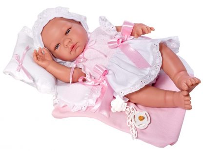 Asi full body babypop Meisje met deken kussen en speen 43 cm - Afbeelding 4