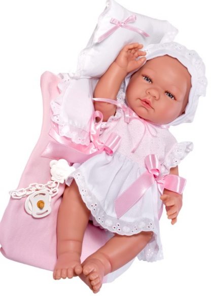 Asi full body babypop Meisje met deken kussen en speen 43 cm - Afbeelding 2