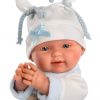 Llorens mini babypopje full body jongetje met kleding deken en speen 26 cm - Afbeelding 5