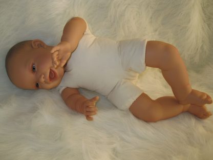 AD3a Levensechte Babypop soft body lachend blauwe ogen 53 cm - Afbeelding 11