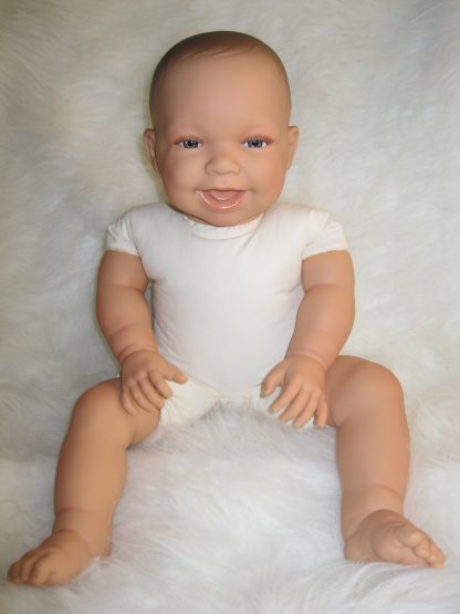 AD3a Levensechte Babypop soft body lachend blauwe ogen 53 cm - Afbeelding 9