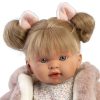 Llorens softbody pop blond haar met geluid kleding speen 42 cm