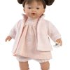 Llorens soft body pop met bruin haar geluid en speen 33 cm - Afbeelding 2