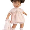 Llorens soft body pop met bruin haar geluid en speen 33 cm - Afbeelding 3