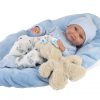 Llorens levensechte babypop fullbody jongen met kleding kussen en knuffel 40 cm - Afbeelding 2