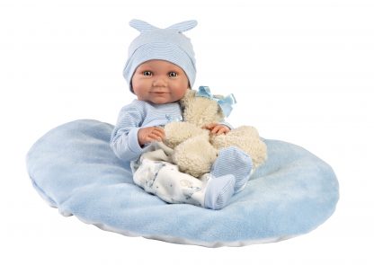 Llorens levensechte babypop fullbody jongen met kleding kussen en knuffel 40 cm - Afbeelding 3