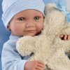 Llorens levensechte babypop fullbody jongen met kleding kussen en knuffel 40 cm