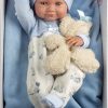 Llorens levensechte babypop fullbody jongen met kleding kussen en knuffel 40 cm - Afbeelding 6