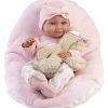 Llorens levensechte babypop fullbody meisje met kleding kussen en knuffel 40 cm - Afbeelding 4