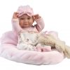 Llorens levensechte babypop fullbody meisje met kleding kussen en knuffel 40 cm - Afbeelding 3