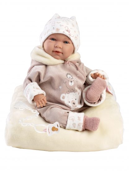 Llorens levensechte babypop softbody baby pop met geluid kleding kussen speen 42 cm - Afbeelding 2