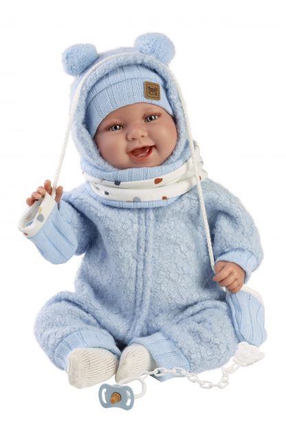 Llorens levensechte babypop soft body baby pop blauwe ogen geluid speen 42 cm - Afbeelding 2