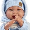 Llorens levensechte babypop soft body baby pop blauwe ogen geluid speen 42 cm - Afbeelding 5