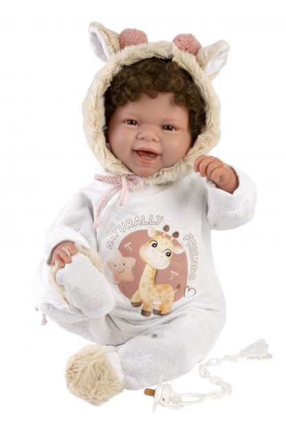 Llorens levensechte babypop soft body baby pop bruin haar geluid speen 42 cm - Afbeelding 12