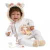Llorens levensechte babypop soft body baby pop bruin haar geluid speen 42 cm