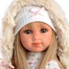 Llorens soft body pop met blond steil haar en kleding 35 cm