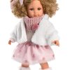 Llorens soft body pop met blond krullend haar en kleding 35 cm - Afbeelding 2