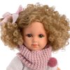 Llorens soft body pop met blond krullend haar en kleding 35 cm