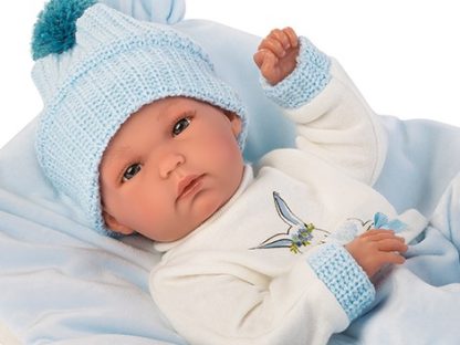 Llorens levensechte babypop fullbody jongen met kleding kussen en speen 35 cm