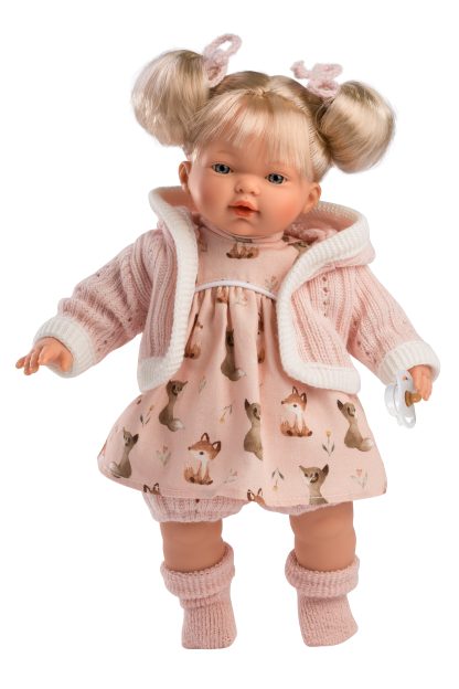 Llorens soft body pop met blond haar geluid en speen 33 cm - Afbeelding 10