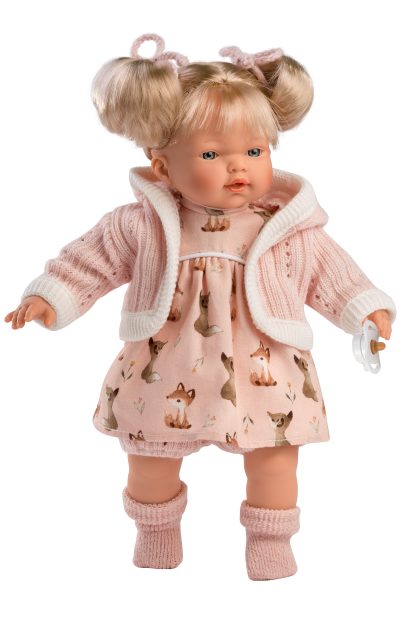 Llorens soft body pop met blond haar geluid en speen 33 cm - Afbeelding 9