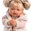 Llorens soft body pop met blond haar geluid en speen 33 cm - Afbeelding 7