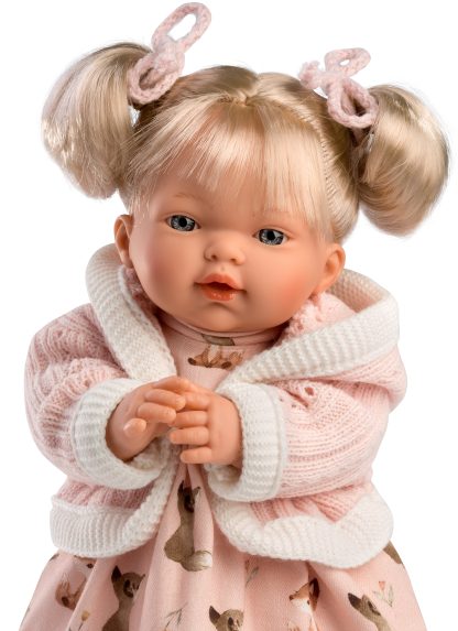 Llorens soft body pop met blond haar geluid en speen 33 cm - Afbeelding 7