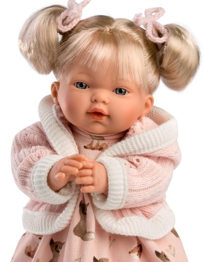 Llorens soft body pop met blond haar geluid en speen 33 cm - Afbeelding 6