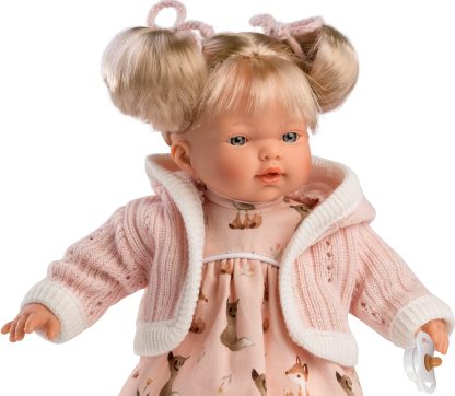 Llorens soft body pop met blond haar geluid en speen 33 cm - Afbeelding 4