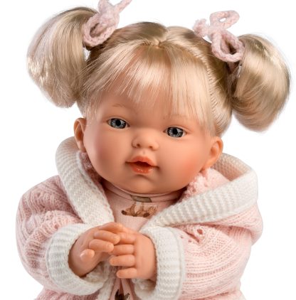 Llorens soft body pop met blond haar geluid en speen 33 cm - Afbeelding 3