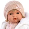 Llorens softbody babypop met blond haar geluid en speen 38 cm