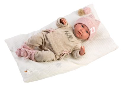 Llorens levensechte babypop softbody baby pop met geluid kleding kussen speen 42 cm - Afbeelding 3