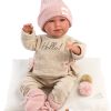 Llorens levensechte babypop softbody baby pop met geluid kleding kussen speen 42 cm - Afbeelding 11