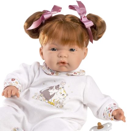 Llorens soft body babypop Joelle met rood haar en speen 38 cm - Afbeelding 6