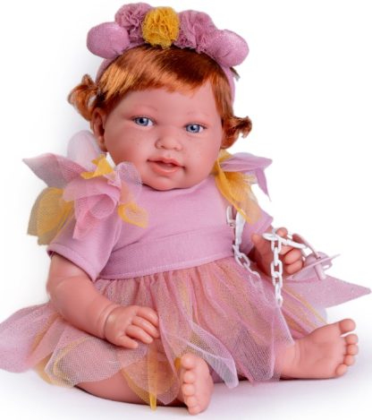 Antonio Juan pop babypop soft body rood haar kleding en speen 42 cm