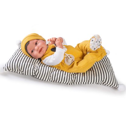Antonio Juan pop babypop soft body bruin haar kleding en speen 42 cm - Afbeelding 2